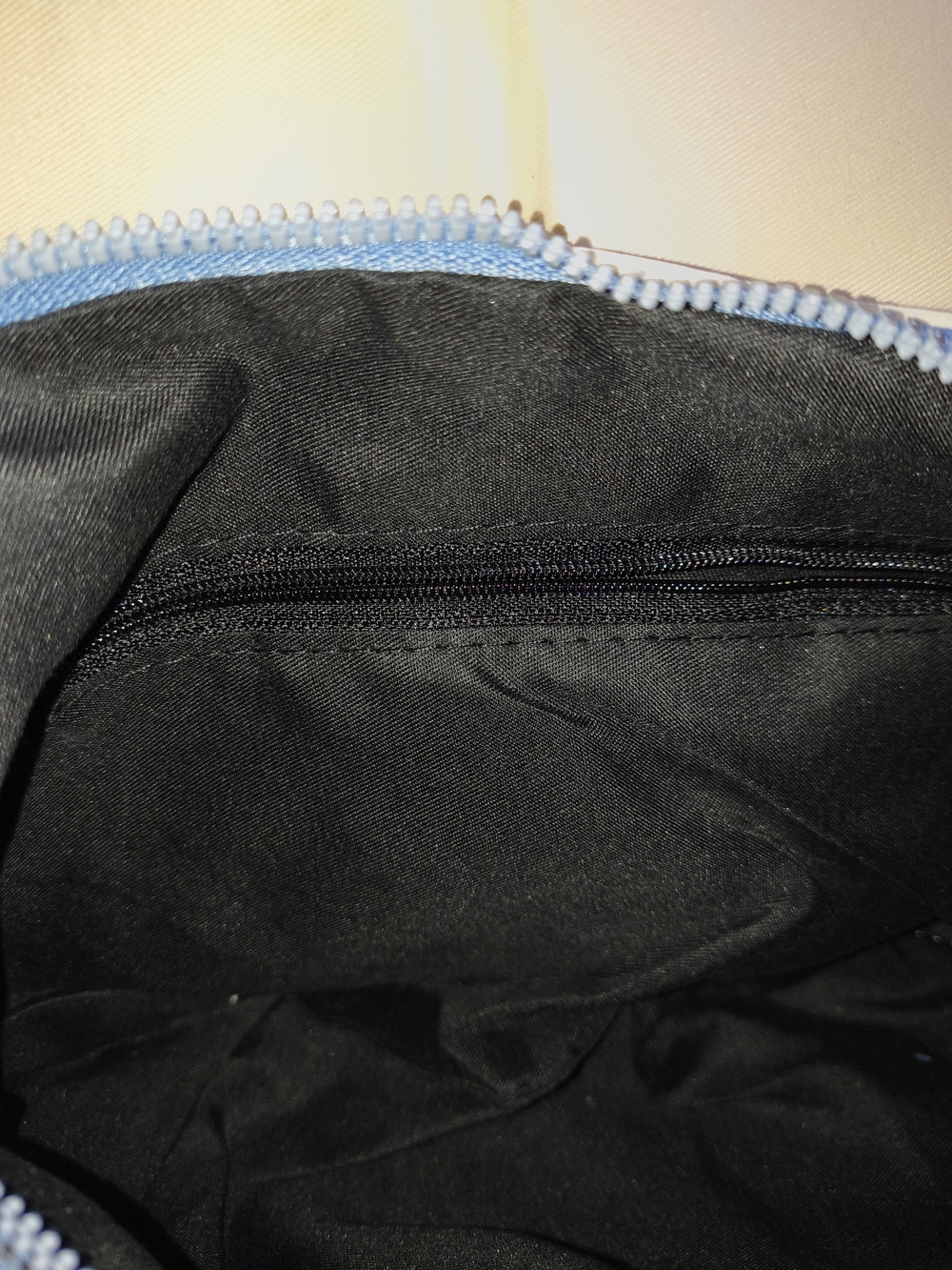 Hello Kitty Denim Shoulder Bag in Blue with Pink Embroidery - Picture 4 of 4